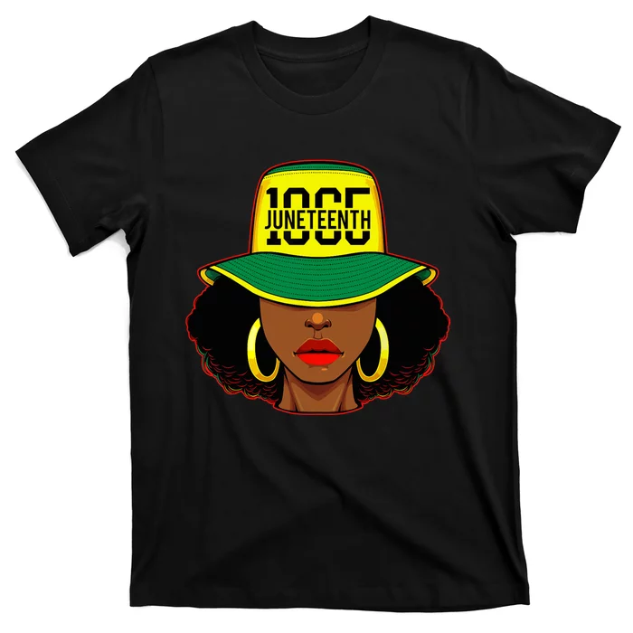 Afro Woman Juneteenth 1865 Melanin Pride African American T-Shirt