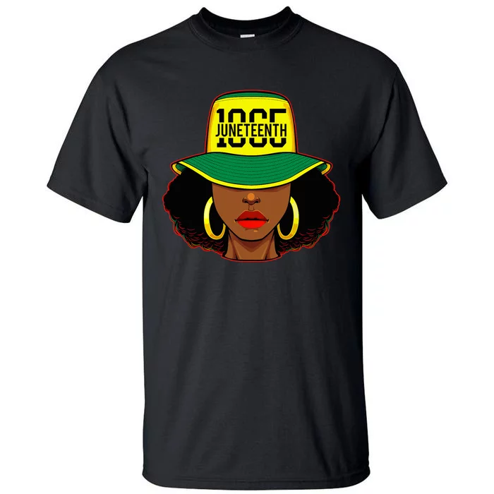 Afro Woman Juneteenth 1865 Melanin Pride African American Tall T-Shirt