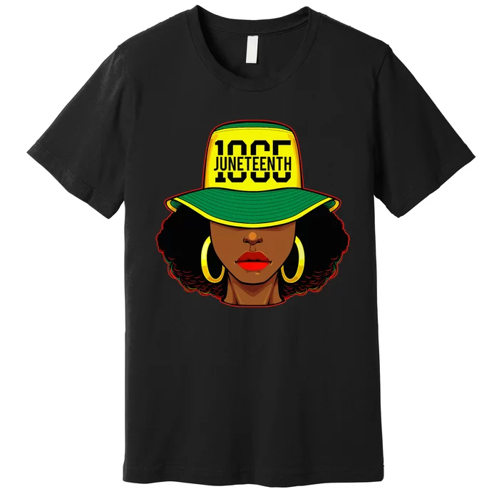 Afro Woman Juneteenth 1865 Melanin Pride African American Premium T-Shirt