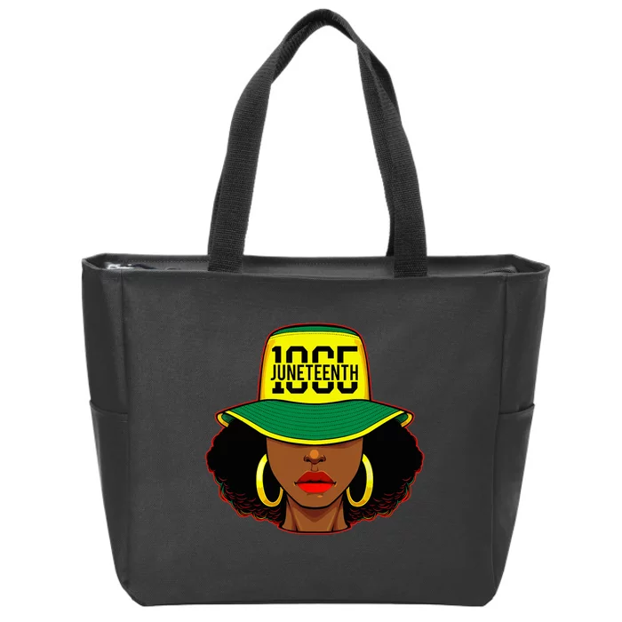 Afro Woman Juneteenth 1865 Melanin Pride African American Zip Tote Bag