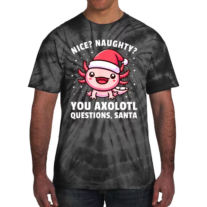 Axolotl Women Kids Axolotl Questions Christmas Tie-Dye T-Shirt