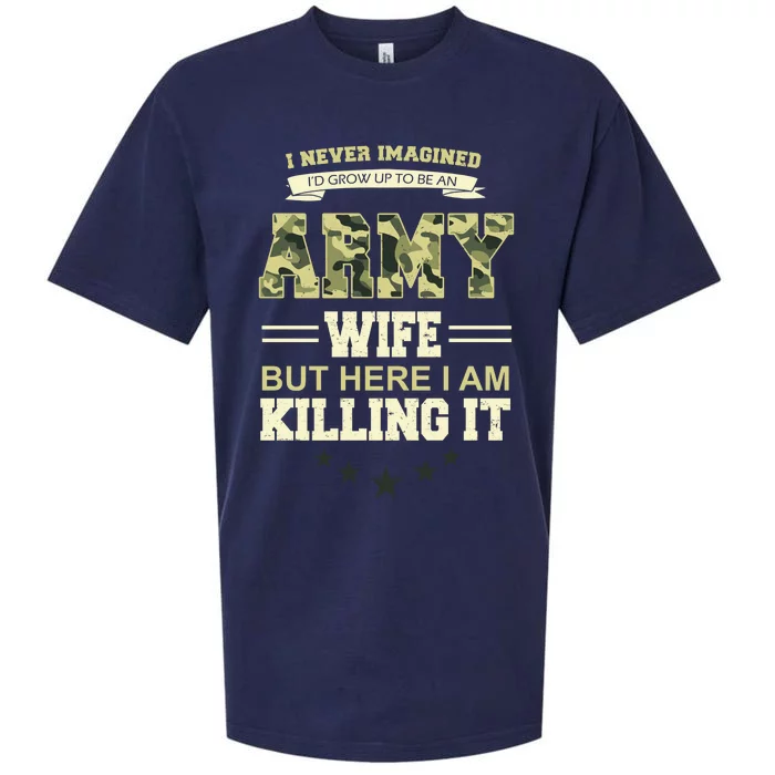 Army Wife Killing It Quote Sueded Cloud Jersey T-Shirt