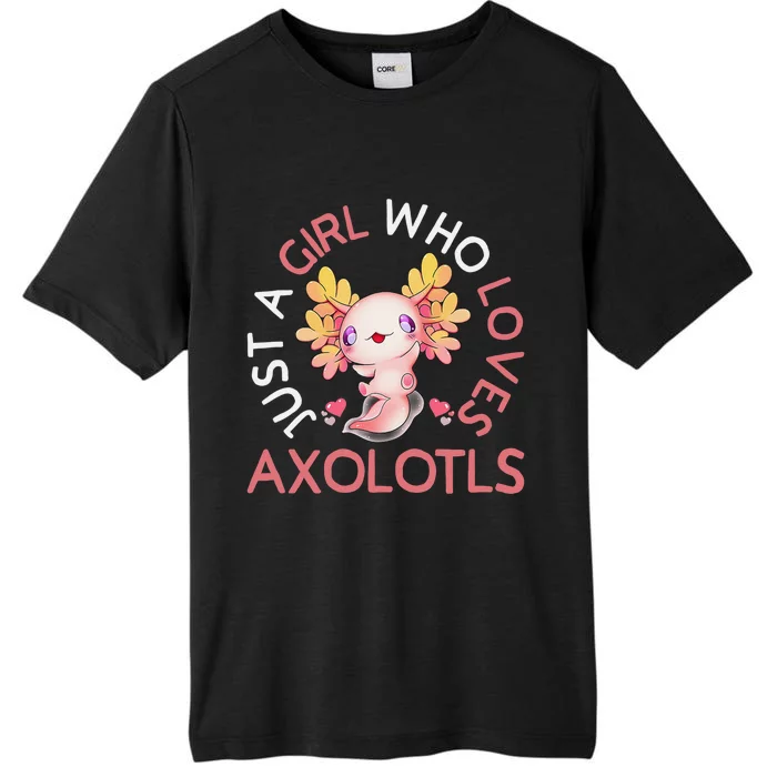 Axolotl  Who Loves Axolotls Cute Teen Girls Pink ChromaSoft Performance T-Shirt