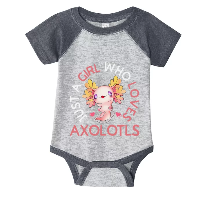 Axolotl  Who Loves Axolotls Cute Teen Girls Pink Infant Baby Jersey Bodysuit