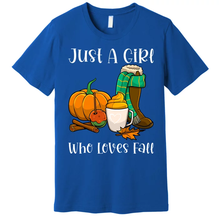 A Who Loves Fall Autumn Season Pumpkin Spice Latte Funny Gift Premium T-Shirt