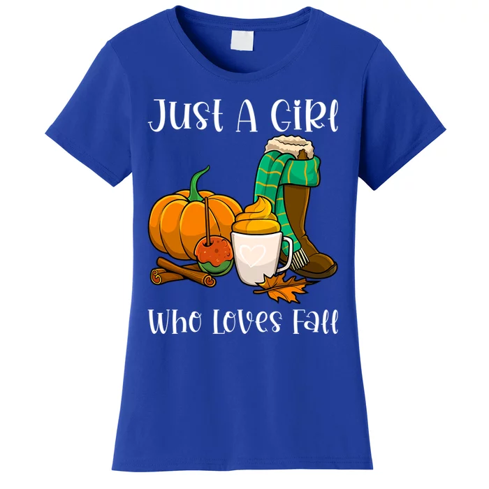 A Who Loves Fall Autumn Season Pumpkin Spice Latte Funny Gift Women's T-Shirt