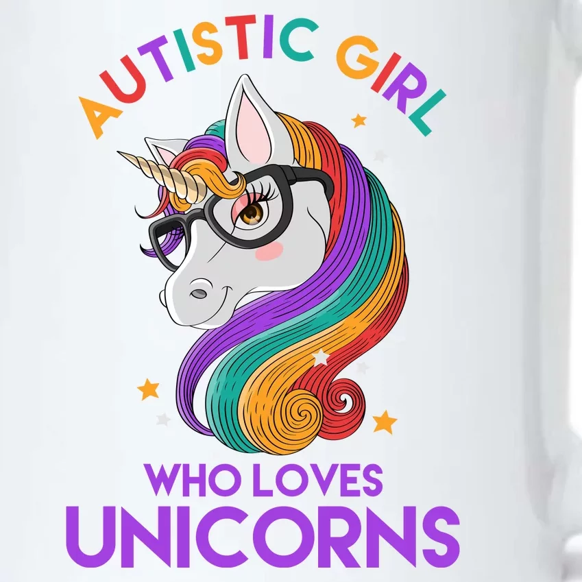 Autistic Who Loves Unicorns Black Color Changing Mug