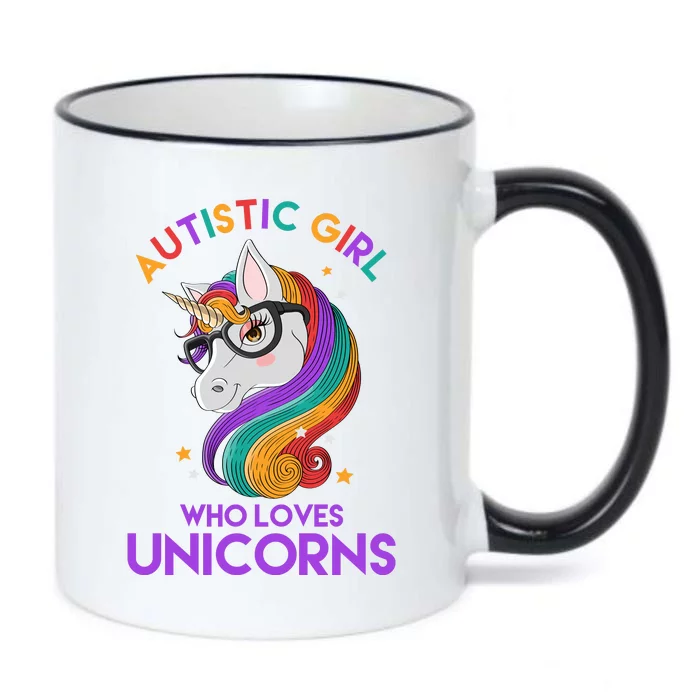 Autistic Who Loves Unicorns Black Color Changing Mug