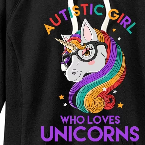 Autistic Who Loves Unicorns Women's Fleece Hoodie