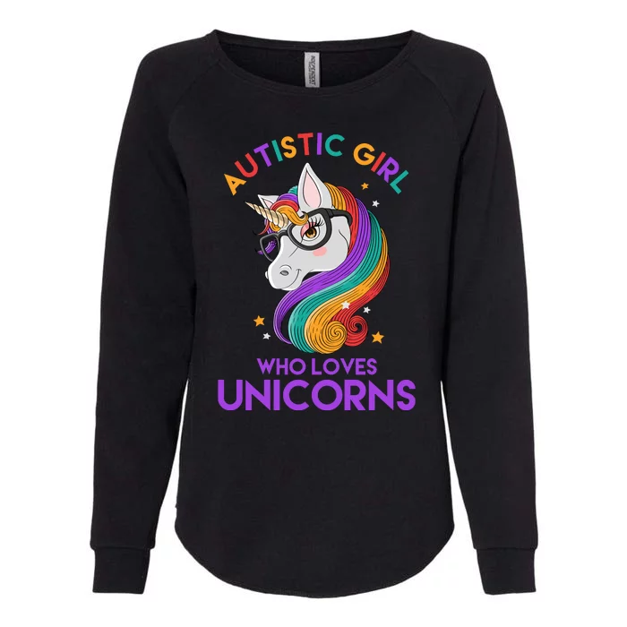 Autistic Who Loves Unicorns Womens California Wash Sweatshirt