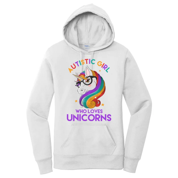 Autistic Who Loves Unicorns Women's Pullover Hoodie