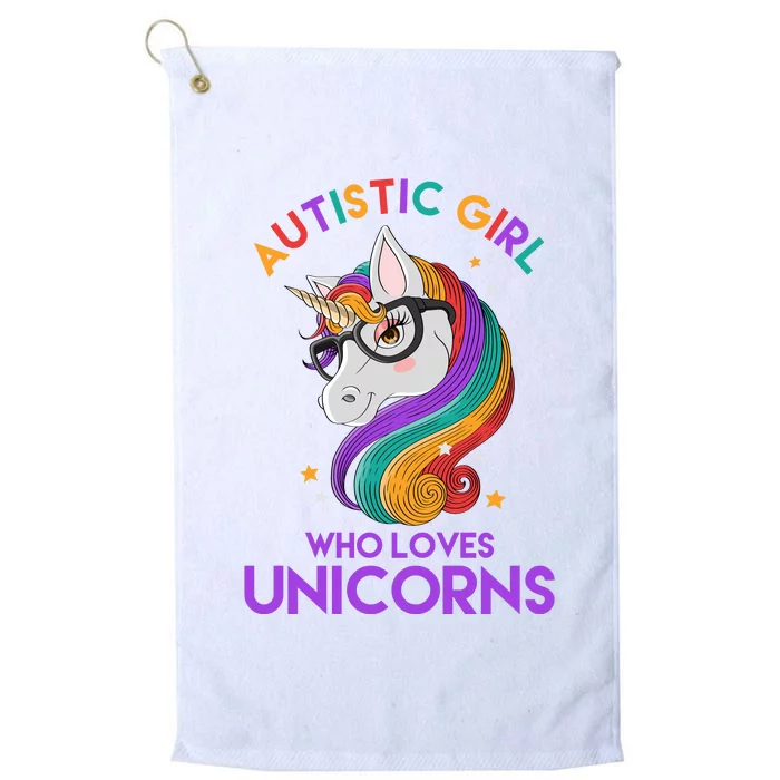 Autistic Who Loves Unicorns Platinum Collection Golf Towel