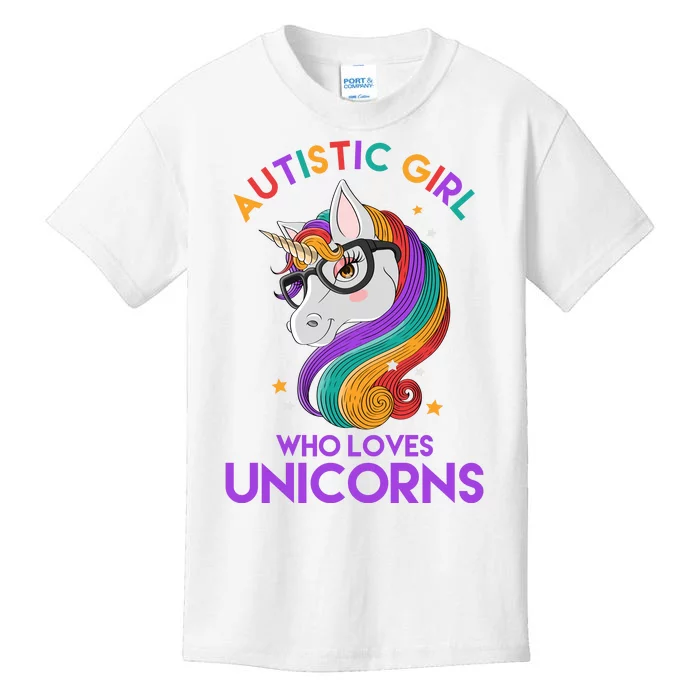 Autistic Who Loves Unicorns Kids T-Shirt