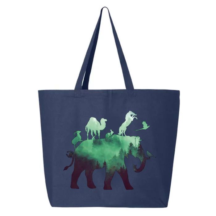 Animal Wild Life Forest Double Exposure 25L Jumbo Tote