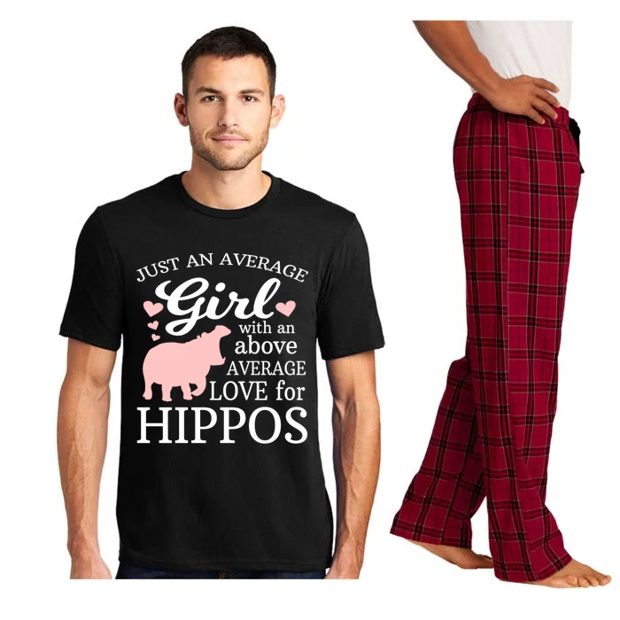 Average Who Loves Hippos Gift Hippopotamus Funny Gift Pajama Set