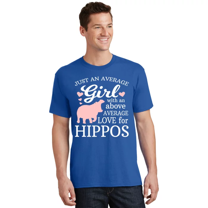 Average Who Loves Hippos Gift Hippopotamus Funny Gift T-Shirt