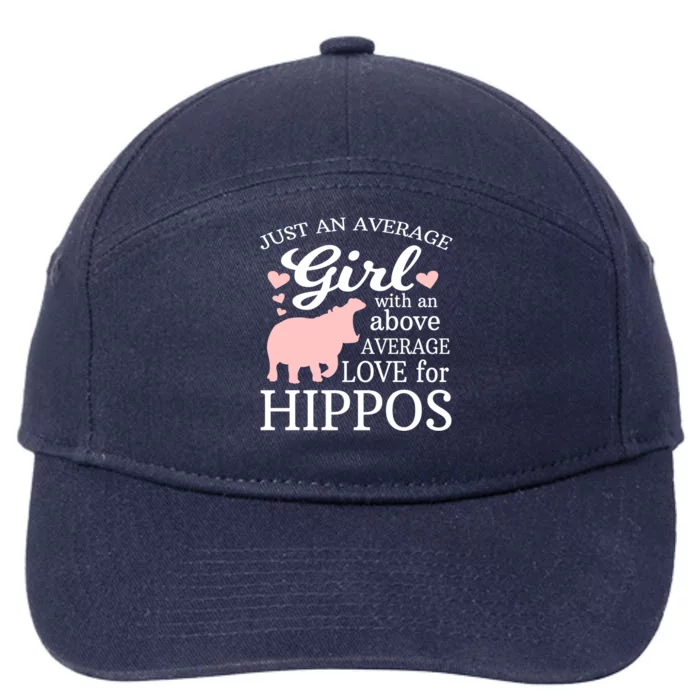 Average Who Loves Hippos Gift Hippopotamus Funny Gift 7-Panel Snapback Hat