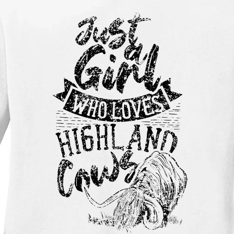 A Who Loves Highland Cows Highland Cattle Scottish Ladies Long Sleeve Shirt