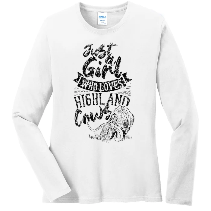 A Who Loves Highland Cows Highland Cattle Scottish Ladies Long Sleeve Shirt