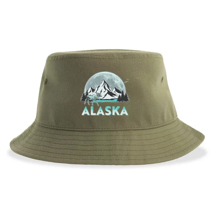 Alaska Wilderness Moose Moon Sustainable Bucket Hat