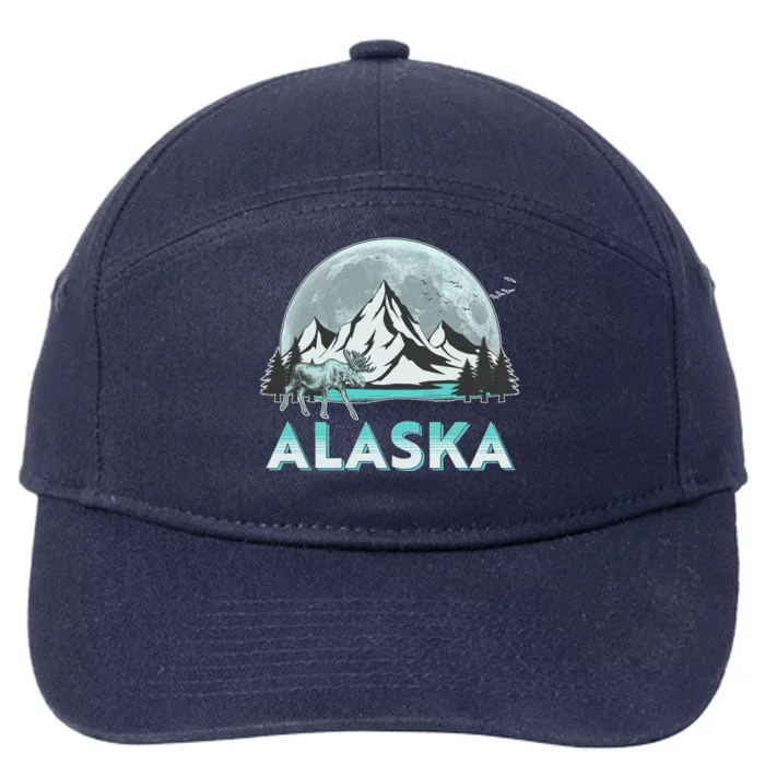 Alaska Wilderness Moose Moon 7-Panel Snapback Hat