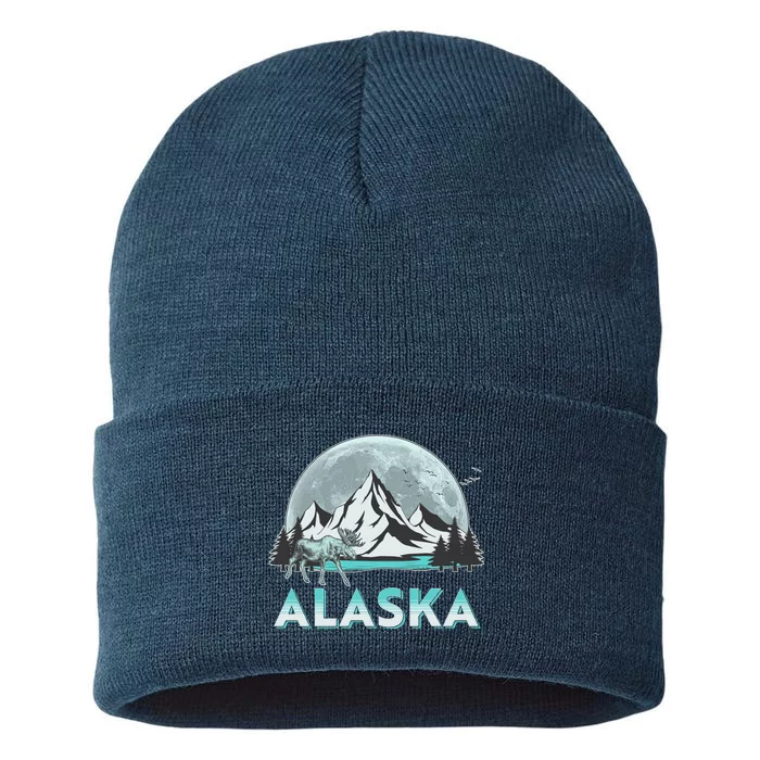 Alaska Wilderness Moose Moon Sustainable Knit Beanie