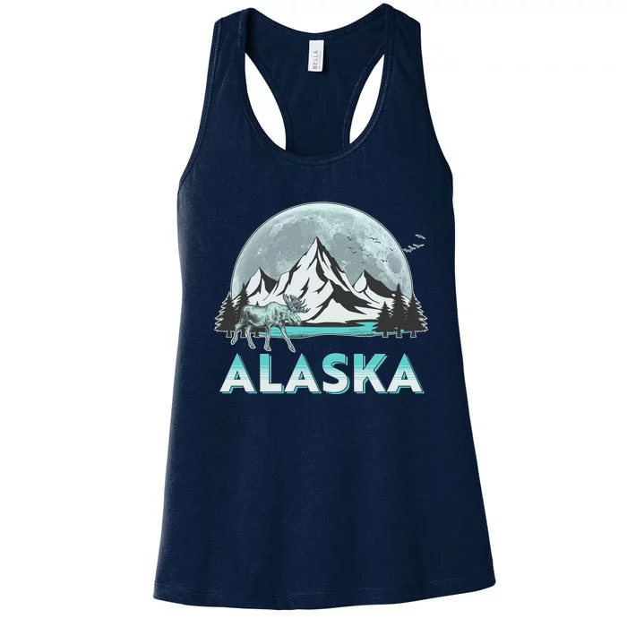 Alaska Wilderness Moose Moon Women's Racerback Tank