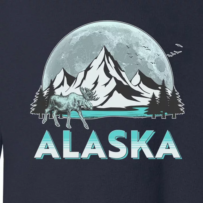 Alaska Wilderness Moose Moon Toddler Sweatshirt