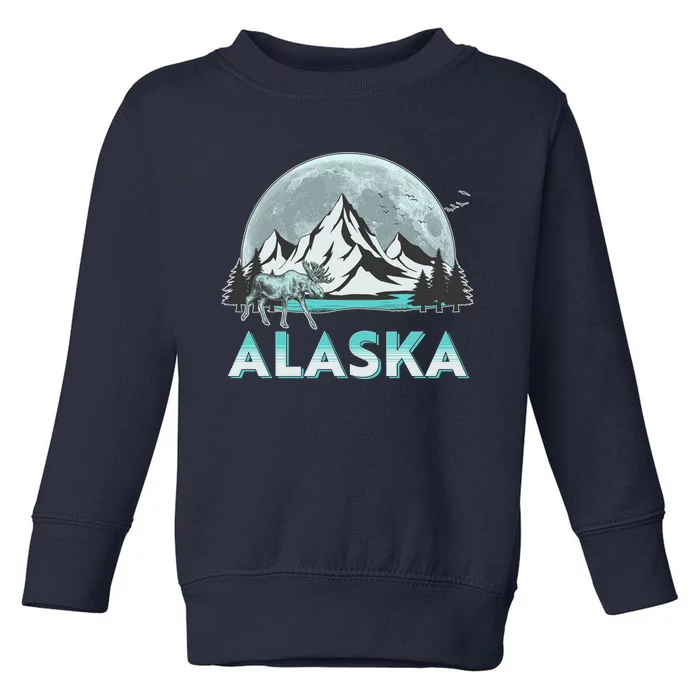 Alaska Wilderness Moose Moon Toddler Sweatshirt