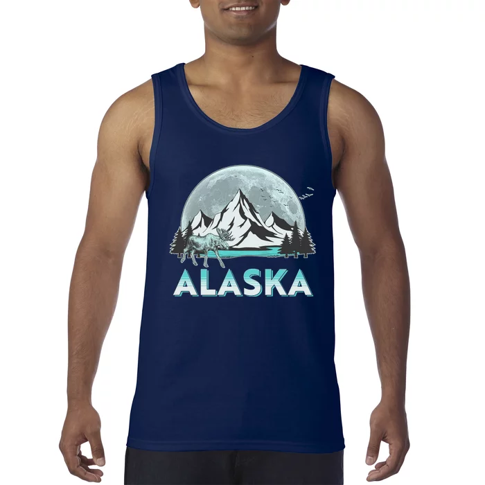 Alaska Wilderness Moose Moon Tank Top