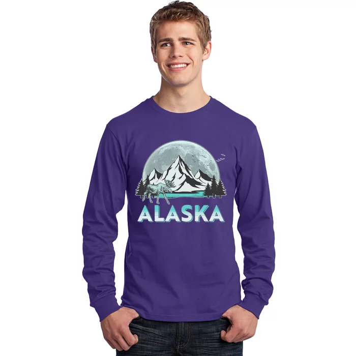 Alaska Wilderness Moose Moon Long Sleeve Shirt