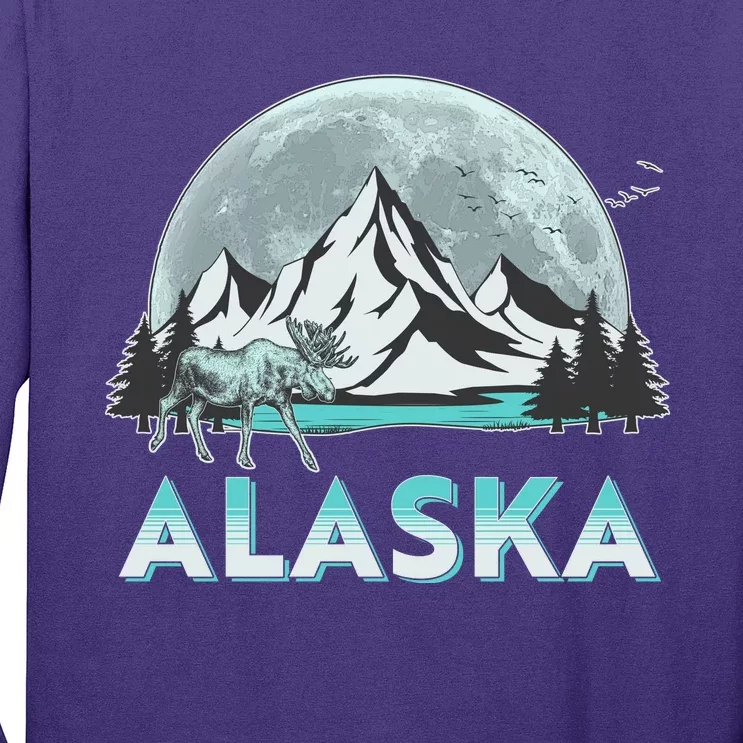 Alaska Wilderness Moose Moon Long Sleeve Shirt