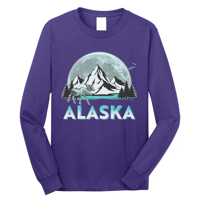 Alaska Wilderness Moose Moon Long Sleeve Shirt