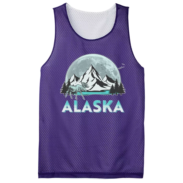 Alaska Wilderness Moose Moon Mesh Reversible Basketball Jersey Tank