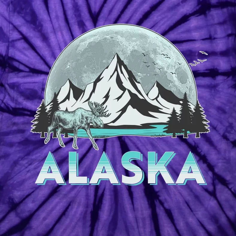 Alaska Wilderness Moose Moon Tie-Dye T-Shirt