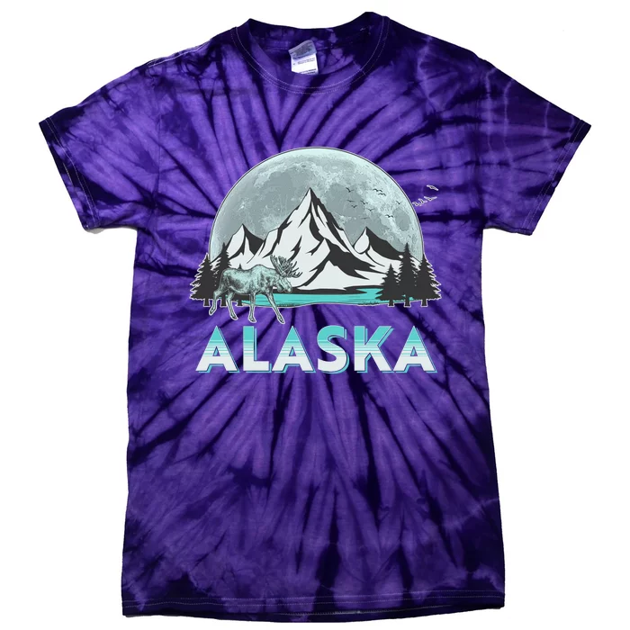 Alaska Wilderness Moose Moon Tie-Dye T-Shirt