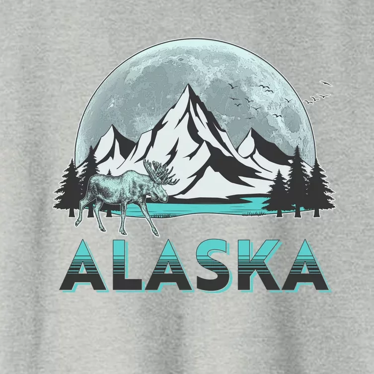 Alaska Wilderness Moose Moon Women's Crop Top Tee