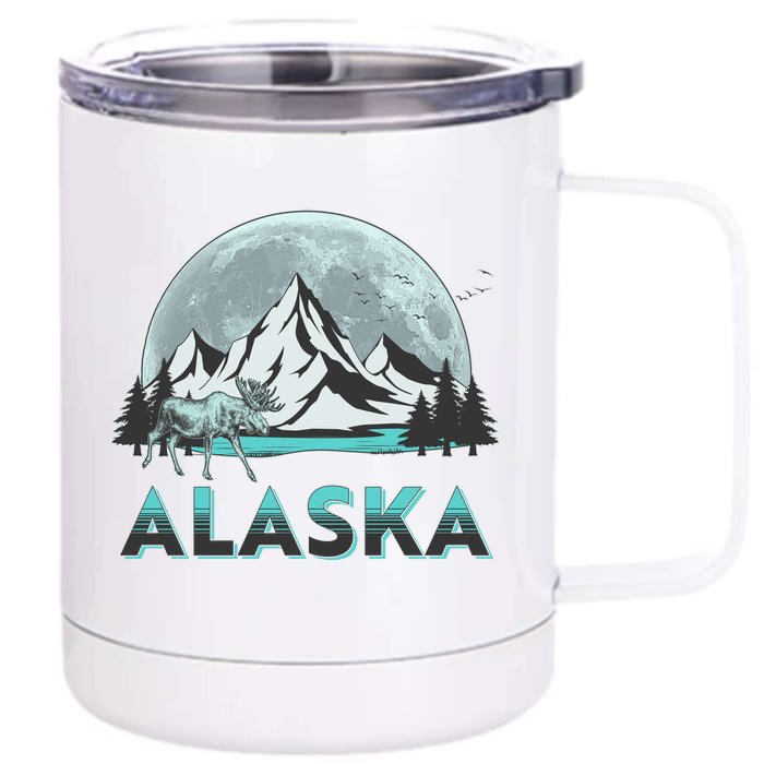 Alaska Wilderness Moose Moon Front & Back 12oz Stainless Steel Tumbler Cup