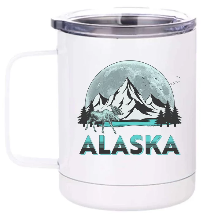 Alaska Wilderness Moose Moon Front & Back 12oz Stainless Steel Tumbler Cup