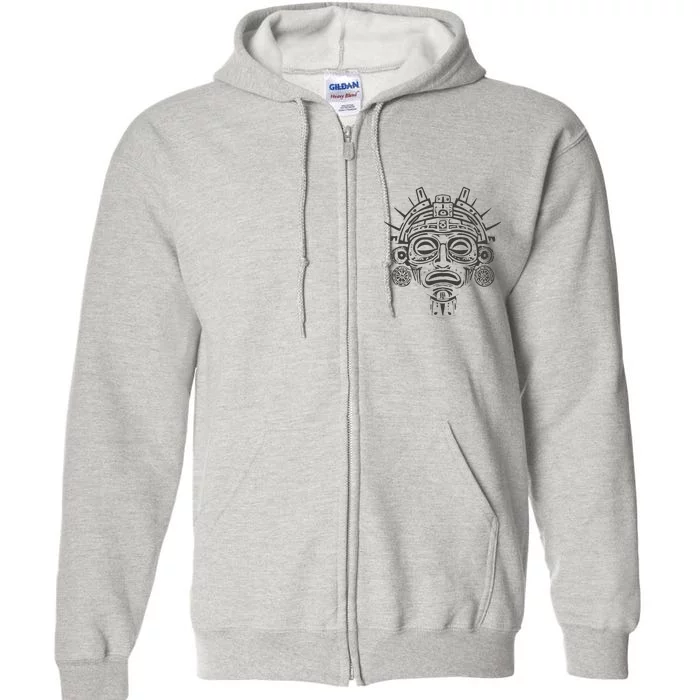 Aztec Warrior Mask Full Zip Hoodie