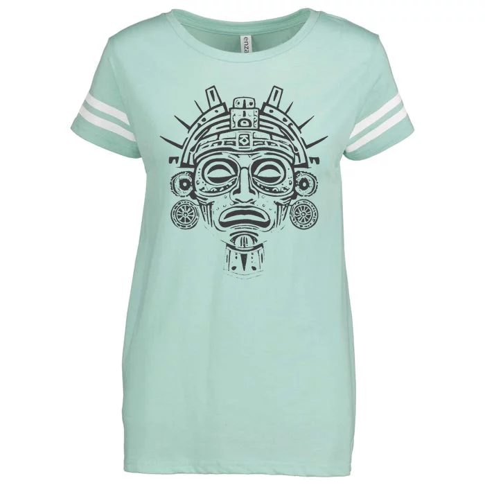 Aztec Warrior Mask Enza Ladies Jersey Football T-Shirt