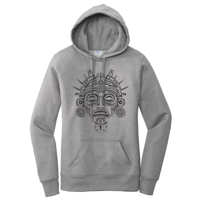 Aztec Warrior Mask Women's Pullover Hoodie