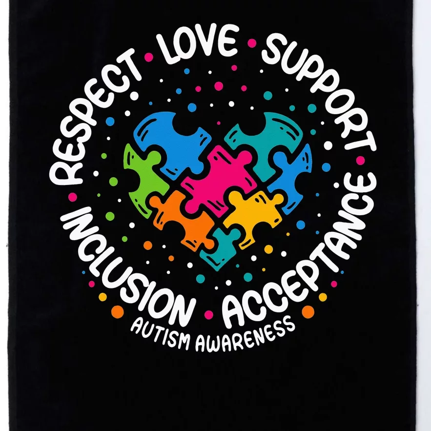 Autism Women Men Respect Love Support Autism Awareness Platinum Collection Golf Towel