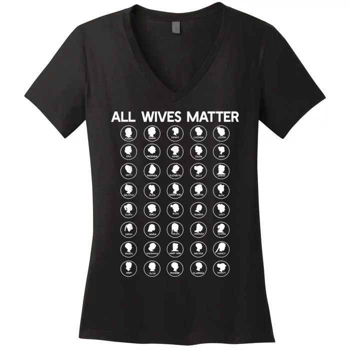 ALL WIVES MATTER Joseph Smith Polygamy Ex Mormon LDS Meme Women's V-Neck T-Shirt