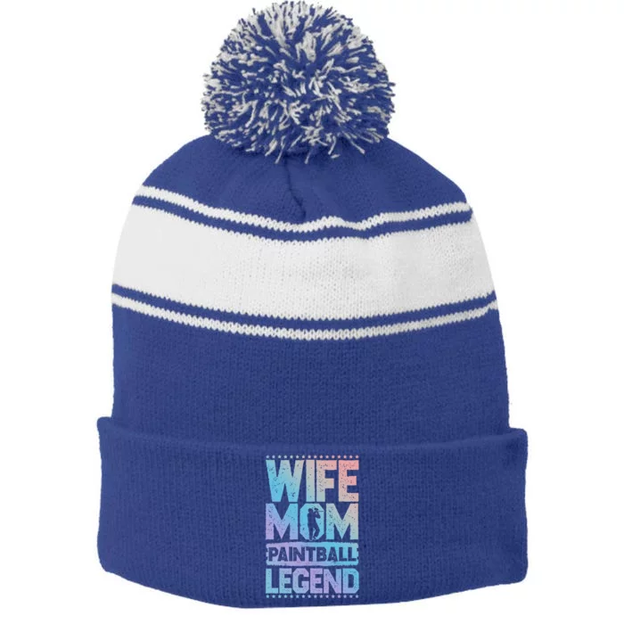 Airsoft Wife Mom Paintball Legend Paintball 'S Meaningful Gift Stripe Pom Pom Beanie