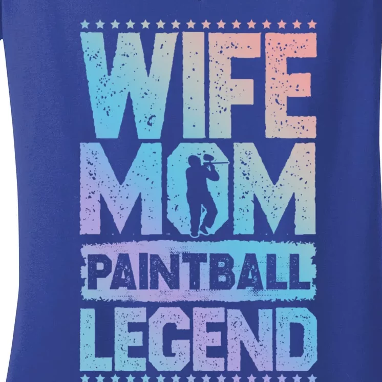 Airsoft Wife Mom Paintball Legend Paintball 'S Meaningful Gift Women's V-Neck T-Shirt