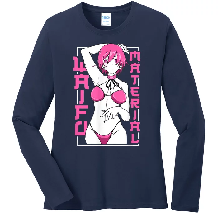 Anime Waifu Material Japanese Anime Lover Shirt Ladies Long Sleeve Shirt