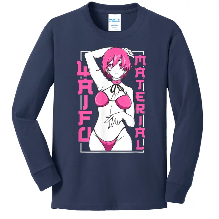 Anime Waifu Material Japanese Anime Lover Shirt Kids Long Sleeve Shirt