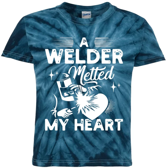 A Welder Melted My Heart Funny Gift For Wife Girlfriend Kids Tie-Dye T-Shirt