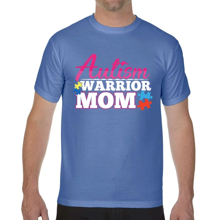 Autism Warrior Mom Cute Autism Awareness Puzzle Piece Gift Comfort Colors T-Shirt